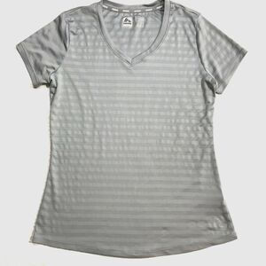 Womens Medium RBX PERFORMANCE V Neck Short Sleeve Active Shirt Grey XDry